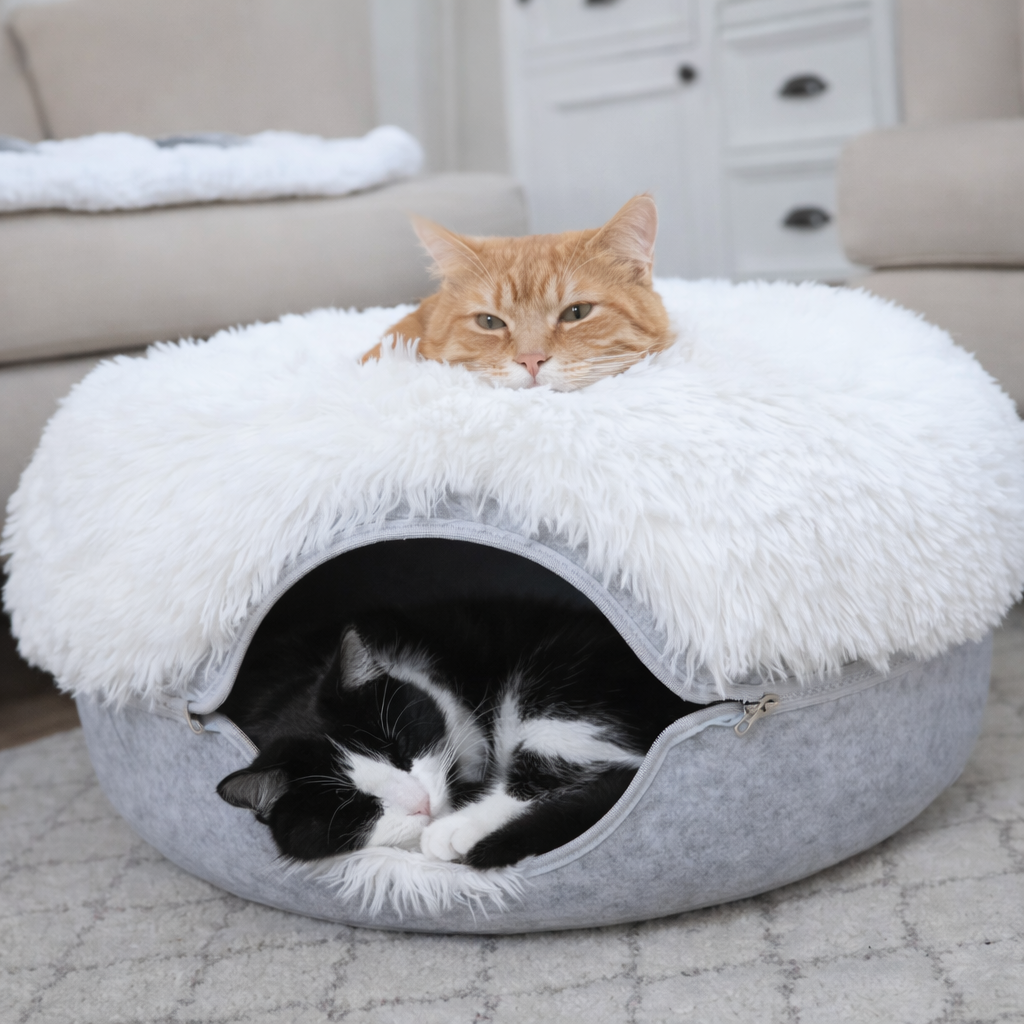 FluffLounge™ – The Cozy All-In-One Cat Cave